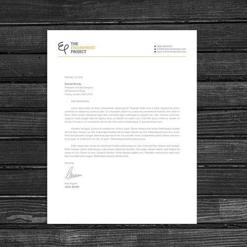 Clean, simple note design, The Endowment Project Design by fastdesign86