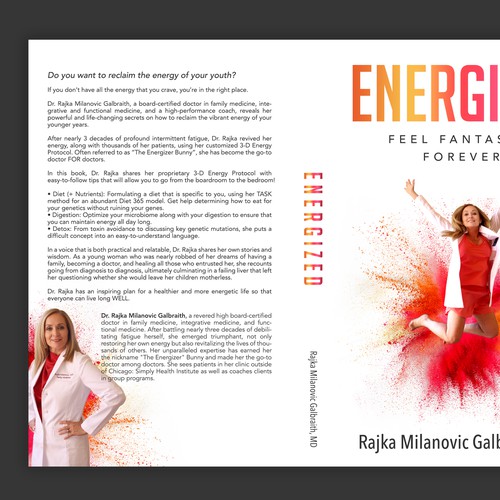 Design a New York Times Bestseller E-book and book cover for my book: Energized Design by -Saga-