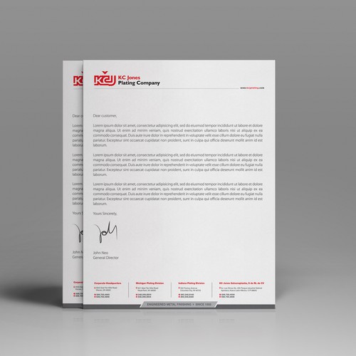 Designs | KC Jones Plating Letter Head | Stationery contest