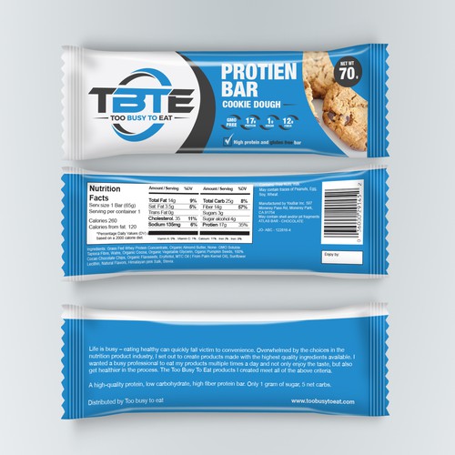 dannymerrionさんのDesign a unique protein bar wrapper for Too Busy To Eatデザイン