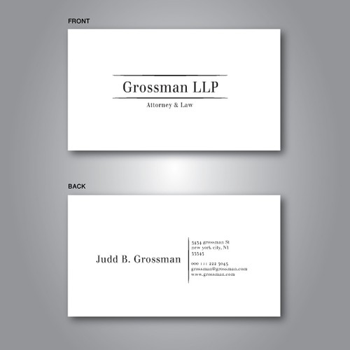 Help Grossman LLP with a new stationery Diseño de SLOW_STUDIES