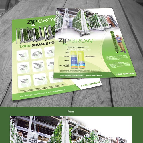 Brochure design for indoor, vertical hydroponic farm Design by Logicainfo ♥