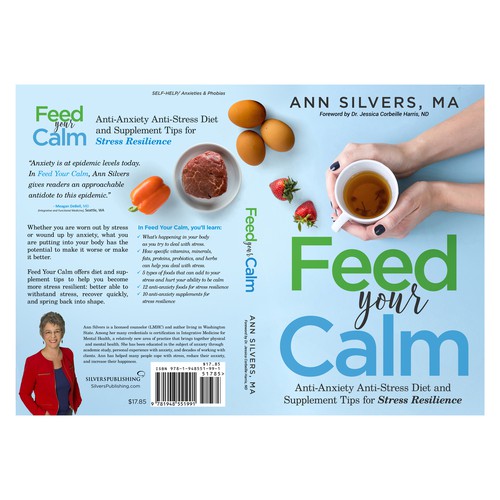 Captivating Yet Calm Book Cover for Stress Relief thru Nutrition Concept Design by digital.ian