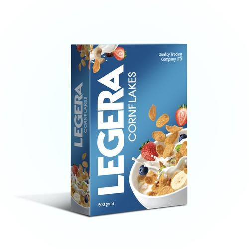 Premium cereal breakfast packaging (Corn Flakes) Design by sougatacreative