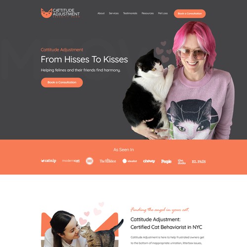 Create a website refresh for a cat behavior consultant! Design by Isaac Creative