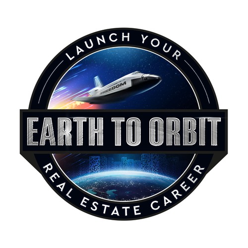 Realistic Logo for "Earth to Orbit" Sales Course. Achieve financial freedom through real estate. Design by GIRA✪