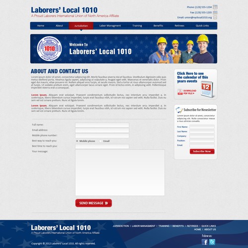 Create the next website design for Laborers Local 1010 Design by Googa