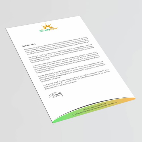 "Renewable Energy Company Letterhead" Design réalisé par thinkweb art