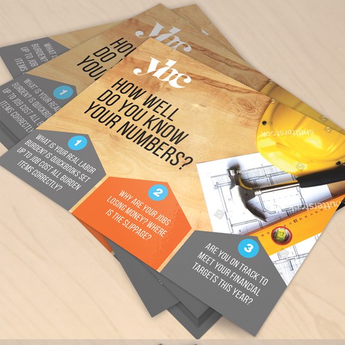Fun postcard/flier marketing bookkeeping support to general contractors Design por Mr.TK