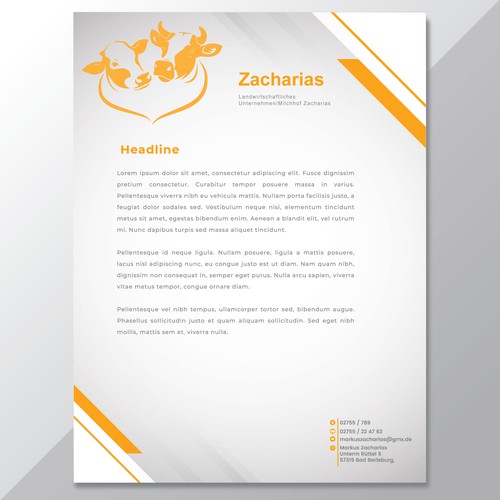 We need  letterhead design for our agricultural farm with production and sale of regional products Design by Raaza Aftab