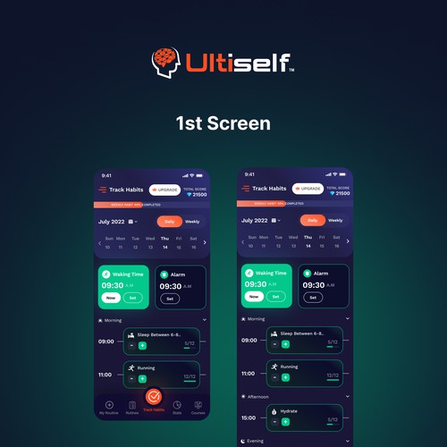 Main Screen for the #1 Self Improvement App int he World Design by FuturisticBug