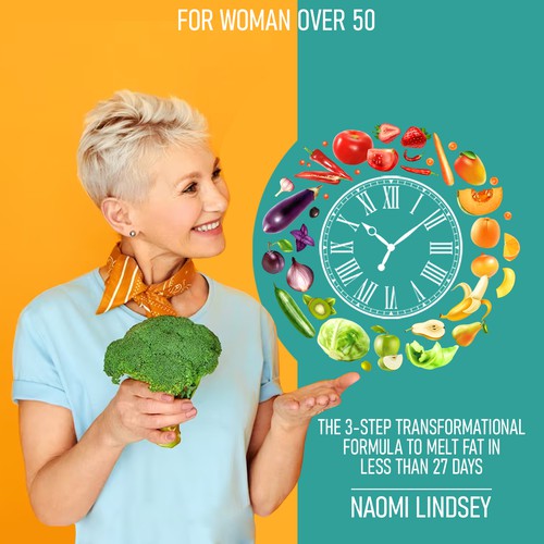 Compelling intermittent fasting book cover design to appeal to women over 50 Design by Gergana ®