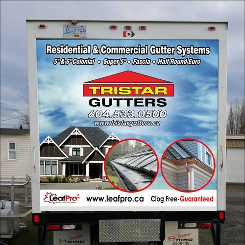 Tristar Gutter truck vehicle wrap (I AM HAVING A PRO INSTALL WRAP) Design by T i f a n y' s