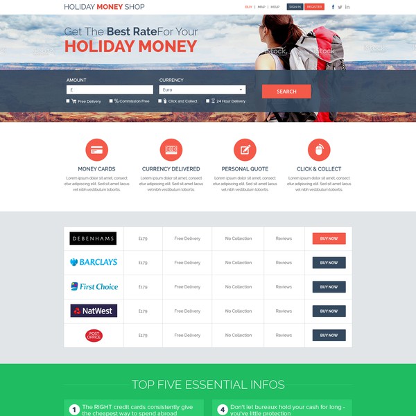 Travel Money comparison Site