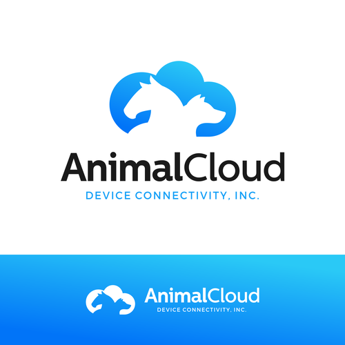 Animal Cloud Device Connectivity logo that rocks as an animal & humanity forward tech company!! Design by Nandatama ✪
