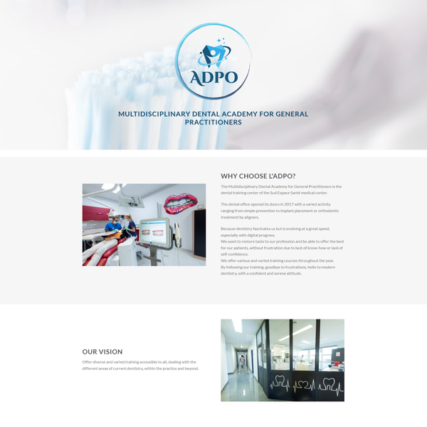 Design by Artism™ titled "Dental Academy web design"