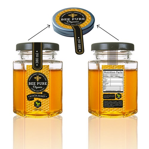 Diseño de Organic Honey Jar Label de Catamejia