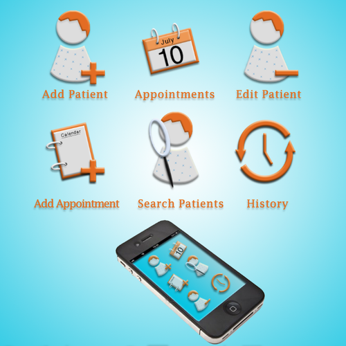Need user friendly icon or button set for innovative Android App for Phones and Tablets : Patient Records Doctor on Go Design by MarcusKrohn