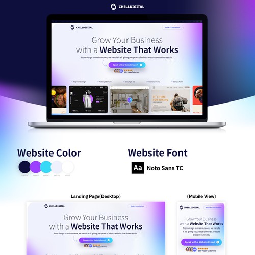 Homepage redesign for Web dev agency Design by AMPLE (Jasmin_A)