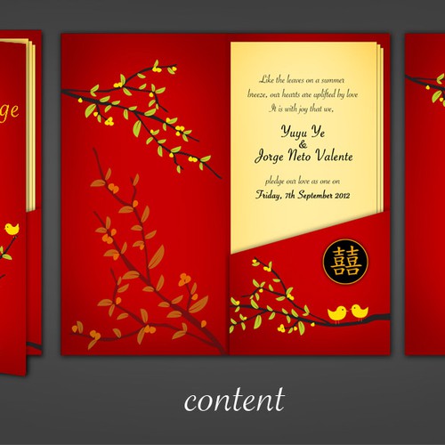 Wedding invitation card design needed for Yuyu & Jorge Réalisé par Owjend