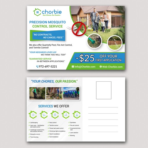 Chorbie Mosquito Control Postcard Design by Graph Webs