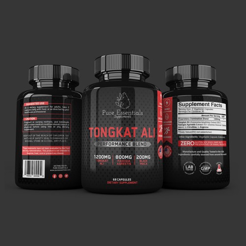 Design di Design a modern product label for my supplement bottle di Fredrick Balois