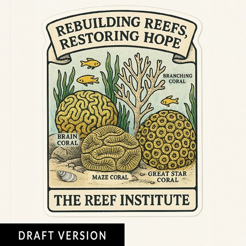 "Sticker Design for Coral Conservation!" winning Sticker by Birdy.