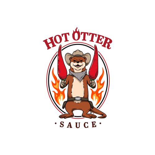 Design a Hot Sauce logo with an Otter Design by jagokandank