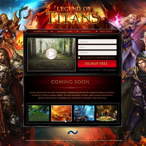 Landing page for online card game site, Landing page design contest