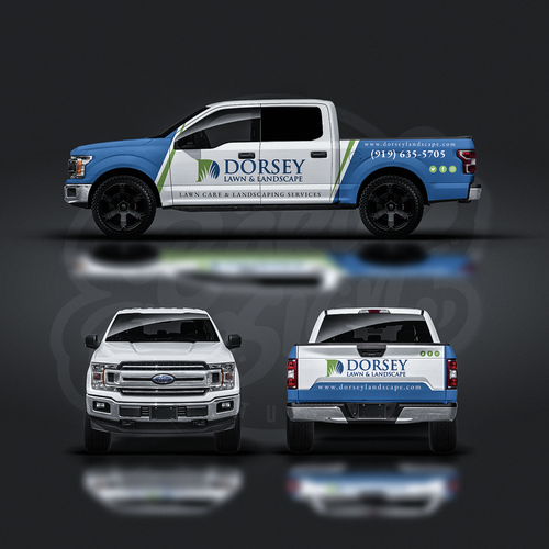 Lawn Care Truck Wrap Design - Ford F150 Crew Cab Design by bakuLdesigns™