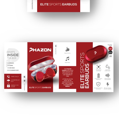Wireless earbuds packaging box sleeve design Design por intanamir