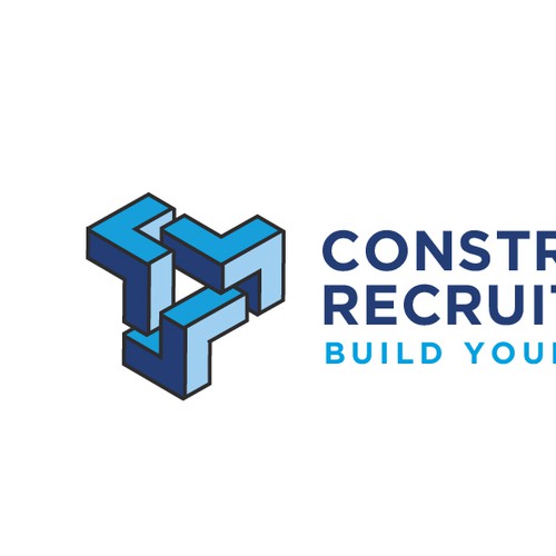 constructionrecruiting.com logo to appeal to construction companies who need to find great talent Design by Light and shapes