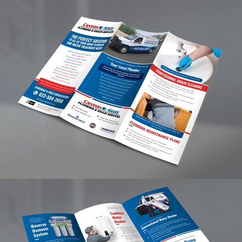 Trifold For Plumbing Company - Complete With Wireframe Design by idea@Dotcom