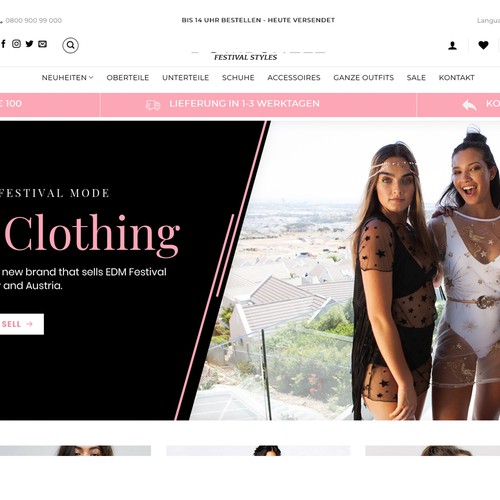 Website header für online shop mit festival mode Other business or advertising contest | 99designs
