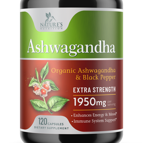 Natural Ashwagandha Capsules Design Needed for Nature's Nutrition Design von Encephalon™