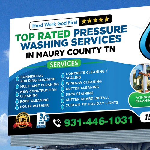 Modern Pressure Washing Billboard Design by abirk1