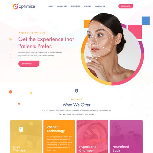 Optiimize longevity website Design by sandy#ogma