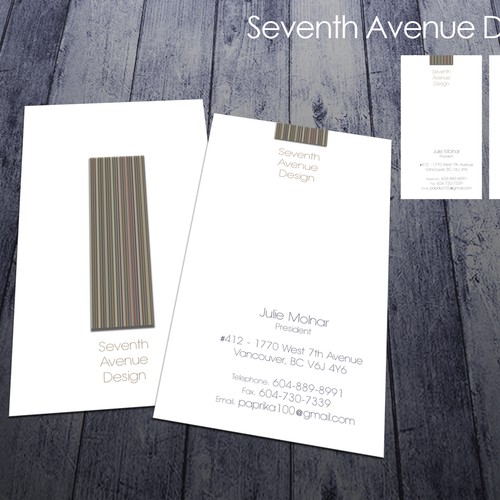 Quick & Easy Business Card For Seventh Avenue Design Diseño de sadzip