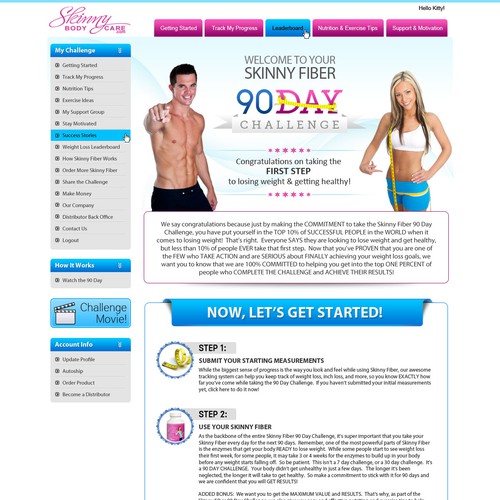 Create the next website design for Skinny Fiber 90 Day Weight Loss Challenge Réalisé par Clouds