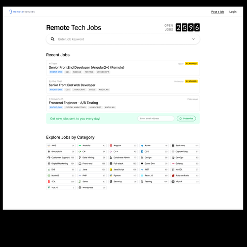 Make this tech-focused job board stand out Design by Laurensius Adi