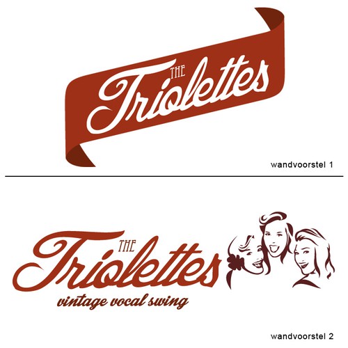 Three professional female singers (The Triolettes) are looking for a retro-chique, curly-feminine logo!! Design by Puk