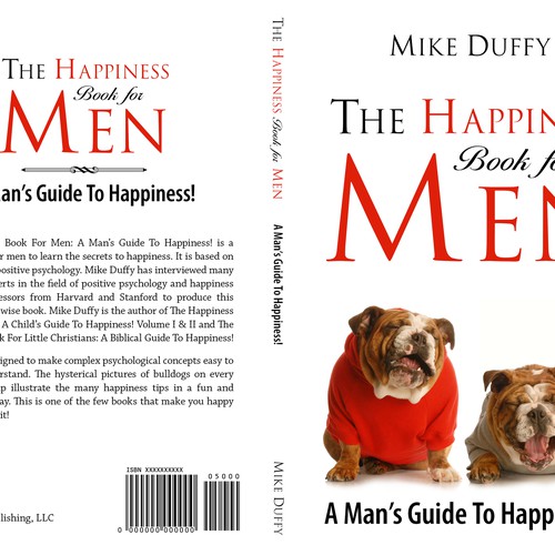 Create a book cover for a book entitled,"The Happiness Book For Men: A Man's Guide To Happiness!" Design by LuckyLuc