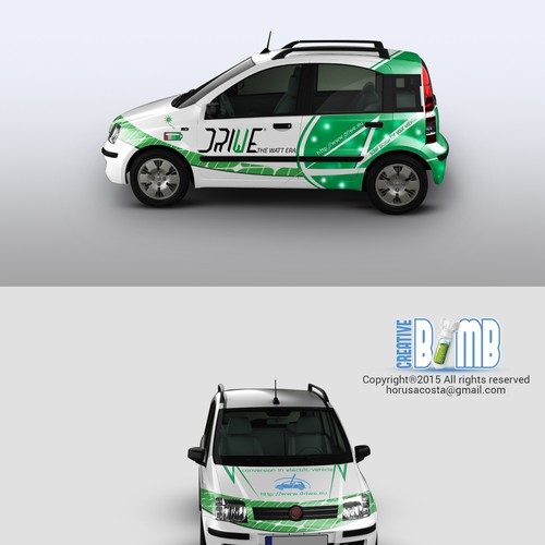 Retrofit Electric car wrapping design Design by CreativeBomb