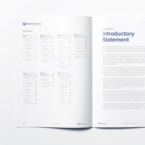 Design a new look for employee handbook - cover page/header/new font Diseño de mavite