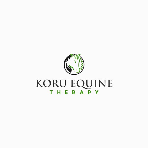 Equine sports massage logo with fern flair Design by kautsart