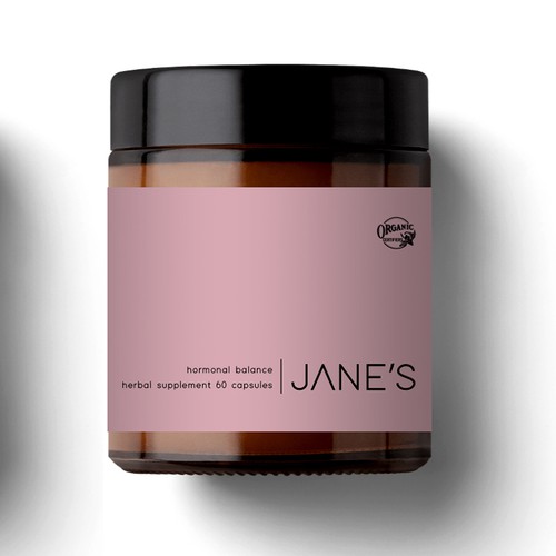 Minimal supplement label design Design by fayastata77