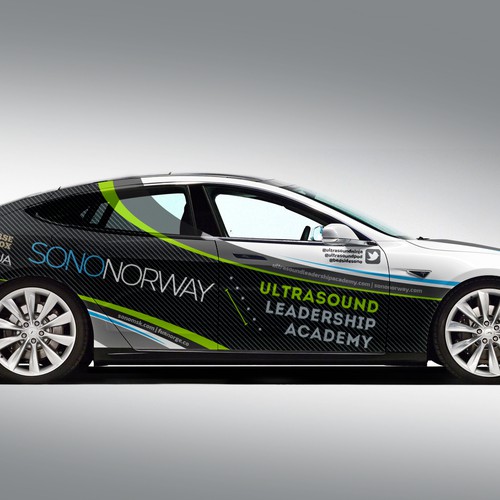 Create an awesome car wrap for Tesla Model S for cutting edge doctors! Design by J.Chaushev