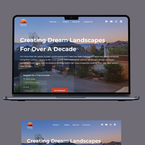 Design by nili studio™ titled "Sunset Landscaping"