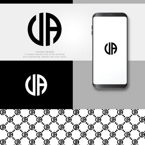VA Monogram Logo for All Over Print Design by Marteena