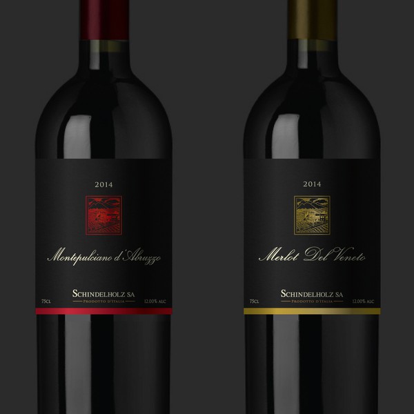 Design by mnml23 titled "Wine label"